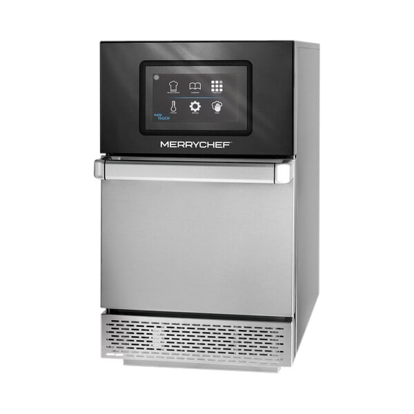 A stainless steel Merrychef conneX12 high-speed oven with a digital display.