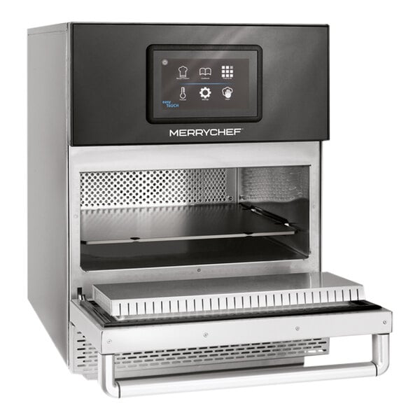 A Merrychef conneX16 stainless steel rapid cook oven on a counter.