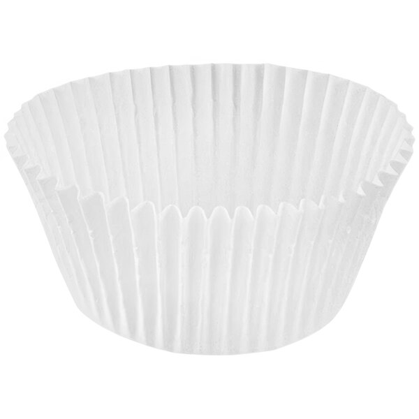 A white paper cupcake wrapper.