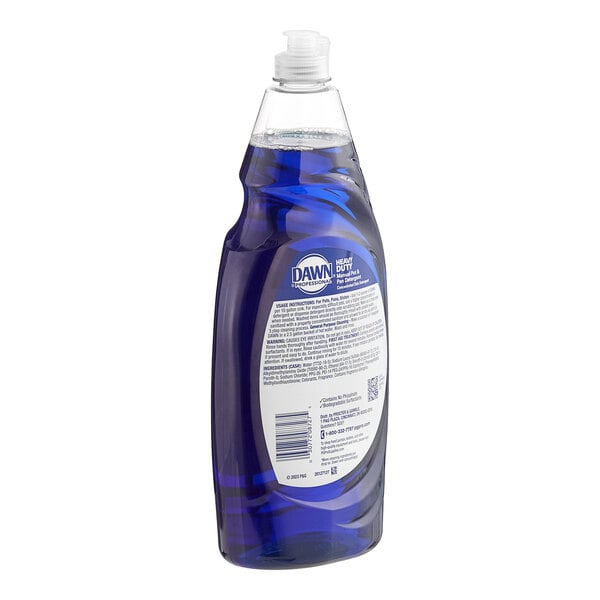 A blue bottle of Dawn Professional dishwashing liquid.
