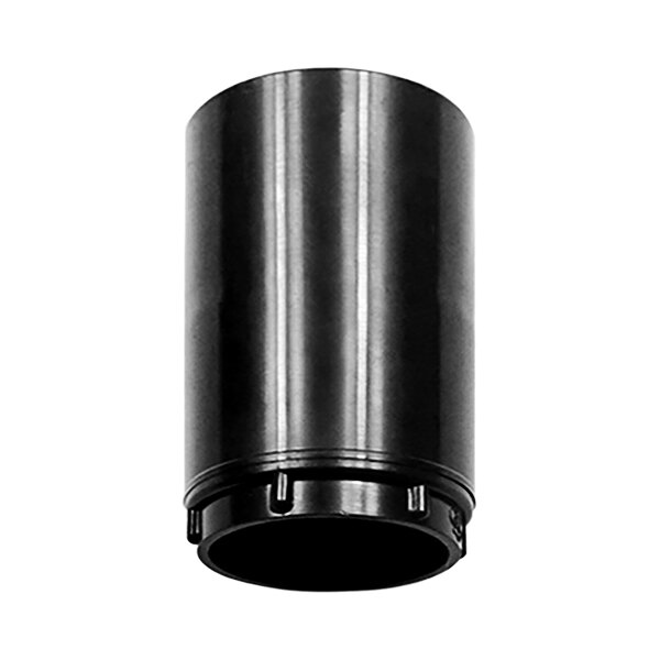 A black metal SpaceVac vacuum inlet cuff with a hole.