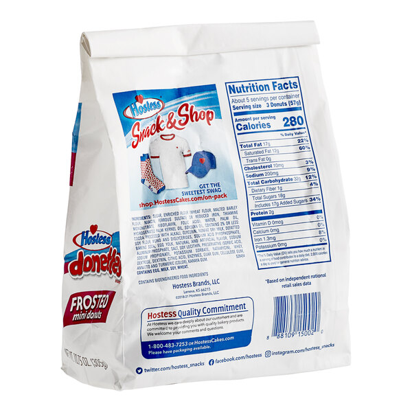 A white bag of Hostess Donettes with blue and red text.