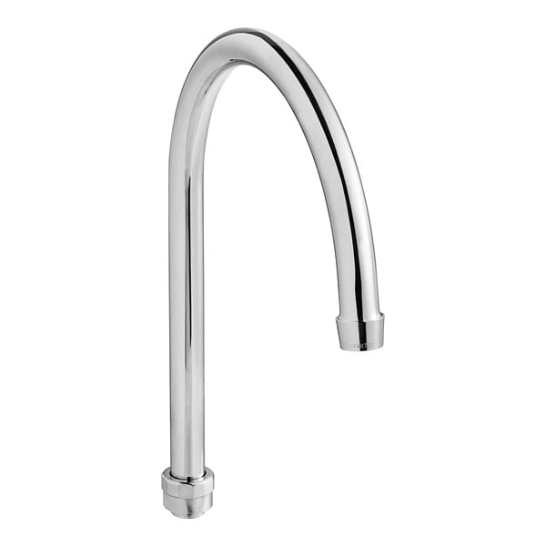 A Regency chrome faucet spout with a swivel gooseneck.