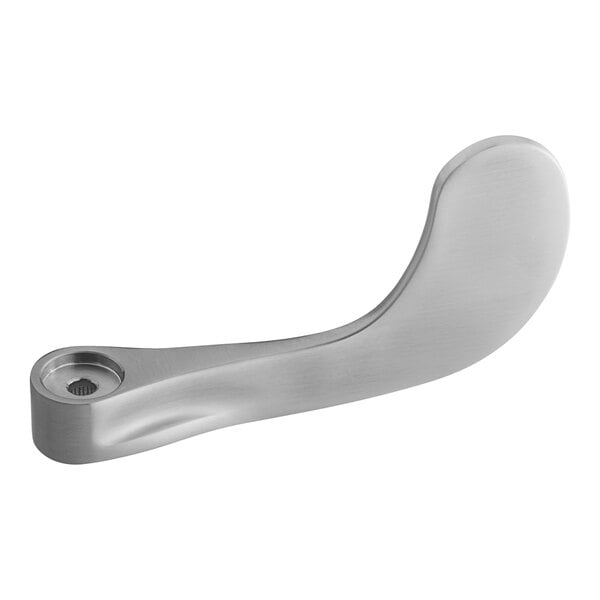 A stainless steel Eversteel wrist action handle with red index and screw.