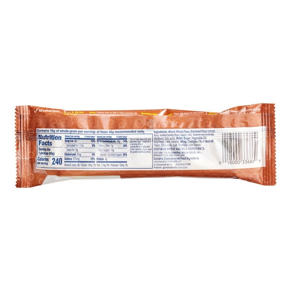 A package of Pillsbury Mini Cinnis Individually Wrapped Pull-Apart Cinnamon Rolls.