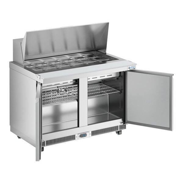 Avantco ZPT-48-FB-M-HC 48" VersaHub WiFi-Enabled 2 Door Front Breathing Mega Top Refrigerated Sandwich Prep Table