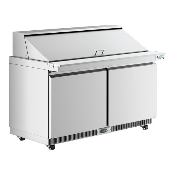 Avantco ZPT-60-FB-M-WMS 60" VersaHub WiFi-Enabled 2 Door Front Breathing Mega Top Refrigerated Sandwich Prep Table