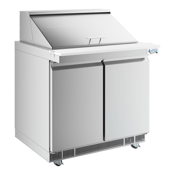 Avantco ZPT-36-FB-M-WMS 36" VersaHub WiFi-Enabled 2 Door Front Breathing Mega Top Refrigerated Sandwich Prep Table