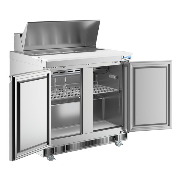 Avantco ZPT-36-FB-WMS 36" VersaHub WiFi-Enabled 2 Door Front Breathing Cutting Top Refrigerated Sandwich Prep Table