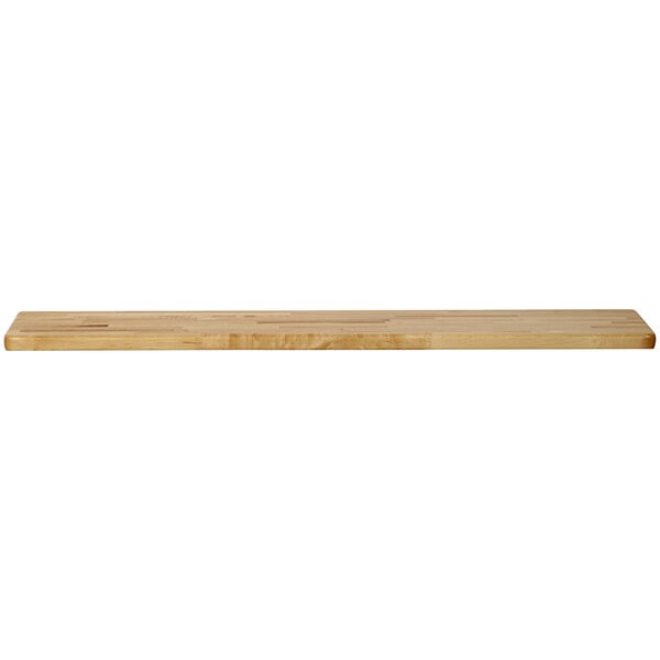 A Hallowell natural maple wooden locker bench top.
