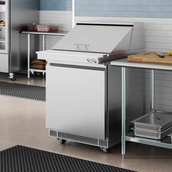 Avantco ZPT1-FB-M-WMS 27" VersaHub WiFi-Enabled 1 Door Front Breathing Mega Top Refrigerated Sandwich Prep Table