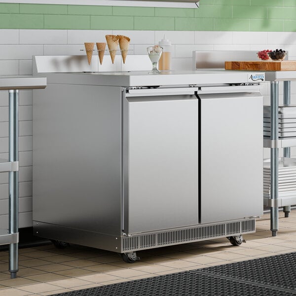 Avantco ZWT-36F-HC 36" Front Breathing Worktop Freezer with 3 1/2" Backsplash