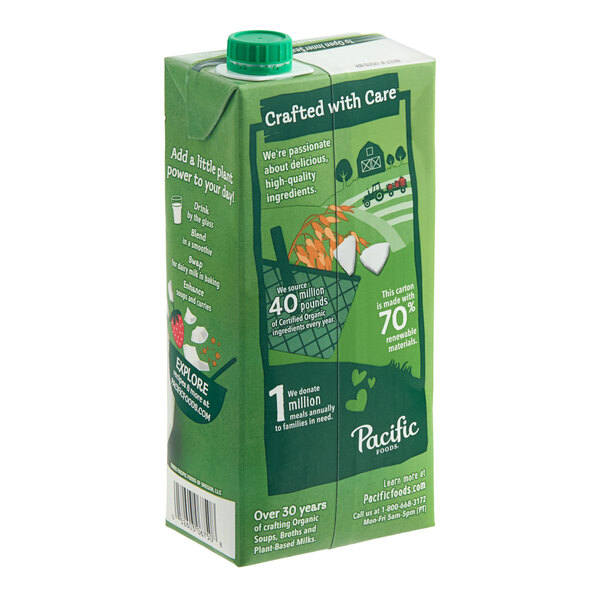 A 32 fl. oz. carton of Pacific Foods Organic Coconut Milk.