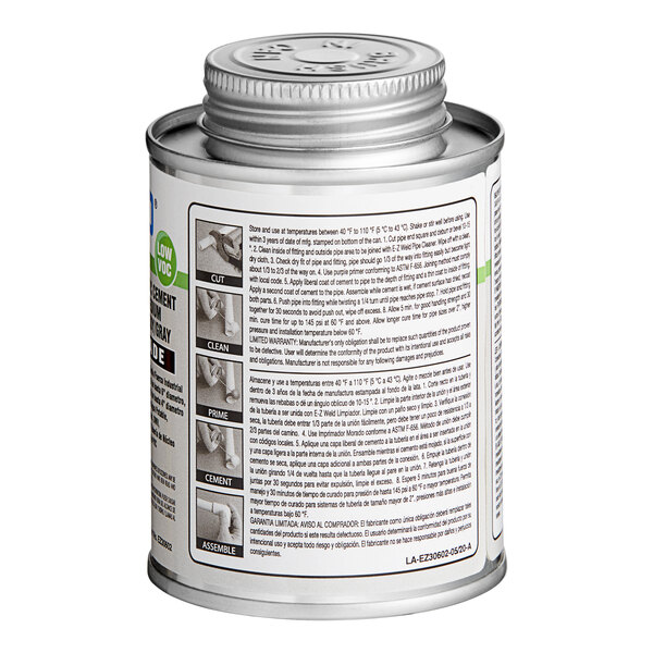 A silver E-Z Weld can with black and white text.