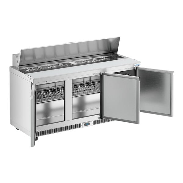 Avantco ZPT-71-FB-HC 71" 3 Door Front Breathing Cutting Top Refrigerated Sandwich Prep Table