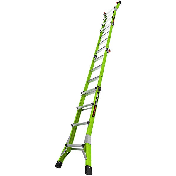 A green Little Giant Dark Horse 2.0 ladder with black handles and black text.