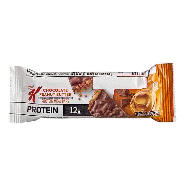 A close up of a Kellogg's Special K Chocolate Peanut Butter Protein Meal Bar package.