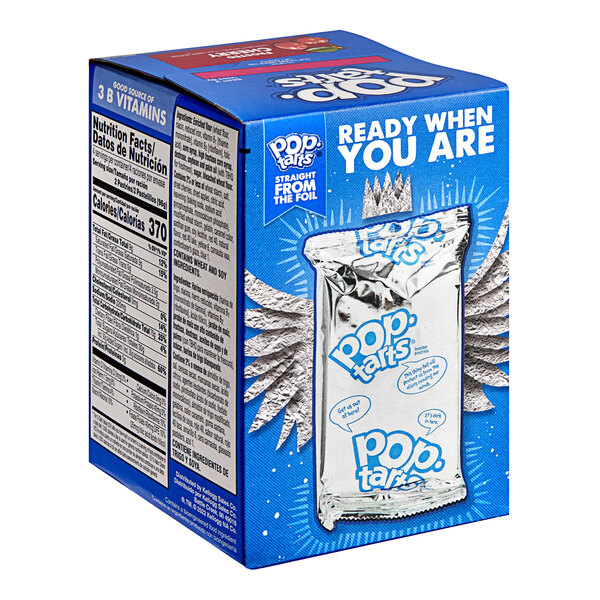 A blue and white box of Pop-Tarts Frosted Cherry Toaster Pastries.
