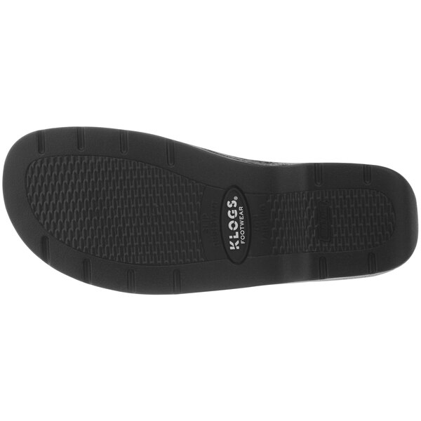 The black smooth sole of a Klogs Sonora women's clog.