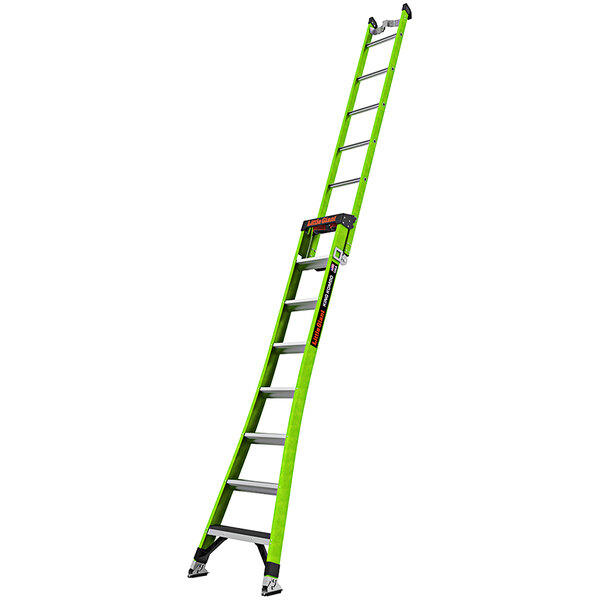 A green Little Giant King Kombo ladder with black accents and text.