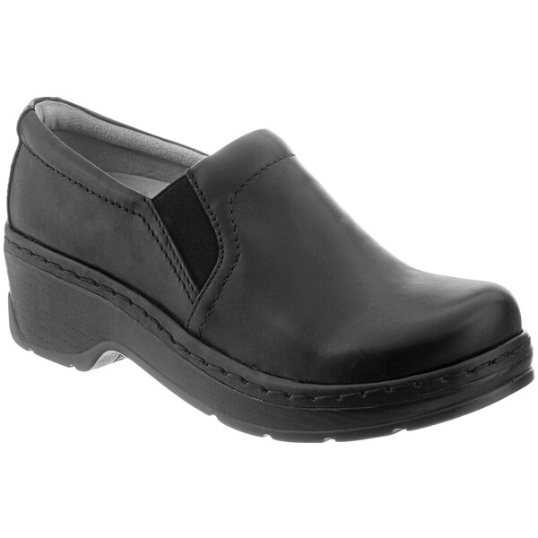 A black Klogs women's non-slip clog with a rubber sole.