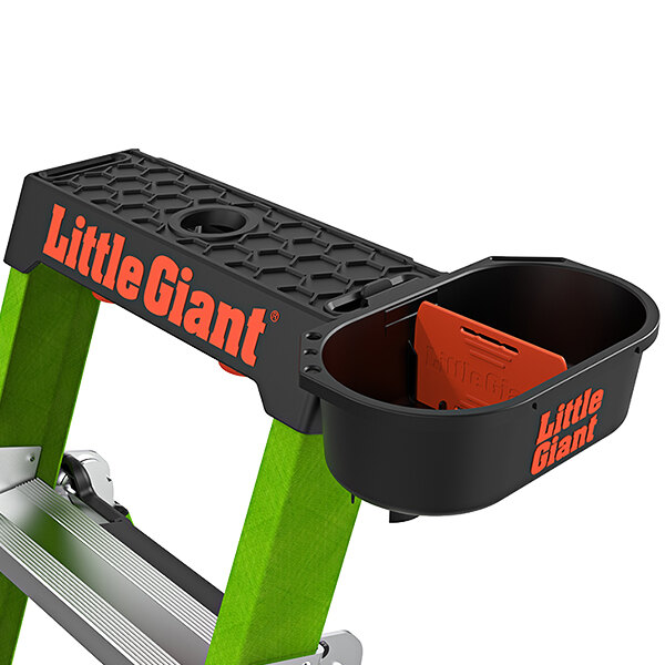 A black and orange Little Giant loot box on a table.