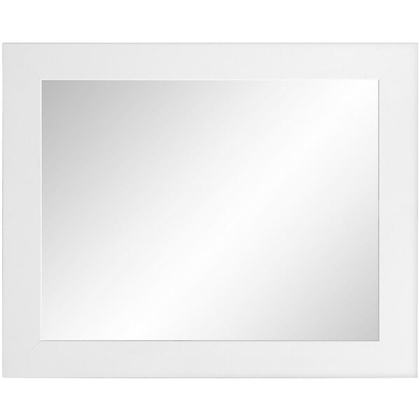 A white rectangular mirror with a white border.