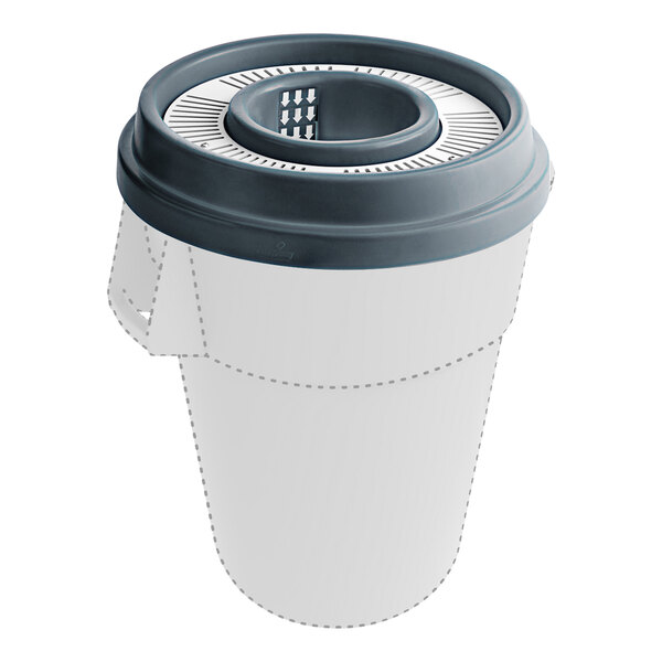 A PourAway liquid waste disposal tank with a gray lid.