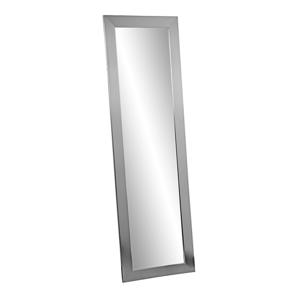 A long rectangular BrandtWorks mirror with a silver frame.