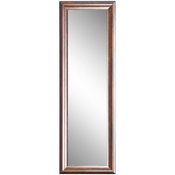 A long rectangular BrandtWorks mirror with a wooden frame.
