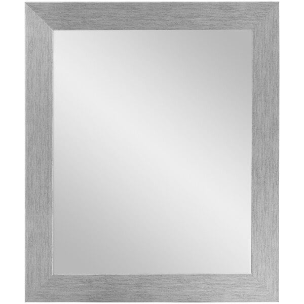 A BrandtWorks mirror with a silver grain frame.