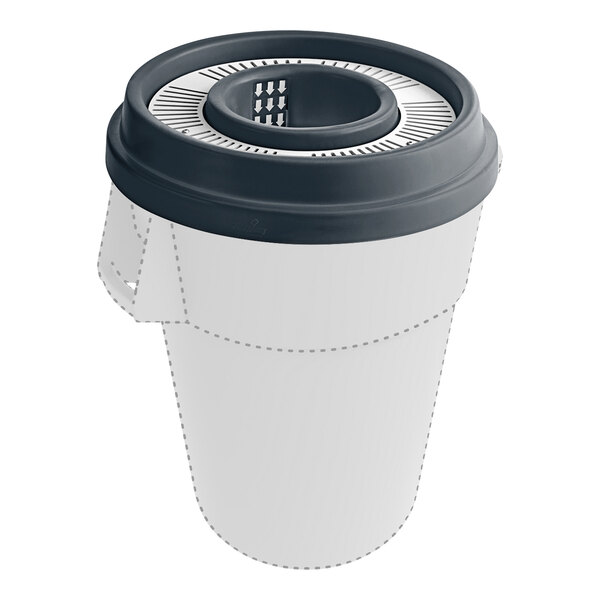 A PourAway liquid waste disposal tank with a black lid.