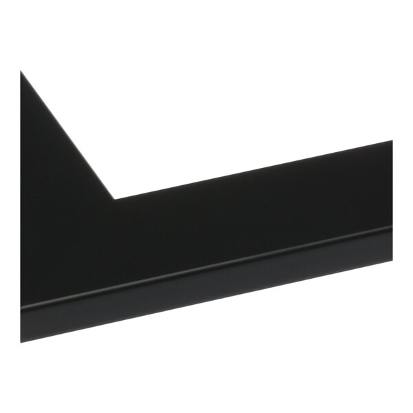 A close up of the corner of a black BrandtWorks mirror.