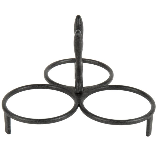 A black polyethylene caddy with three circles.