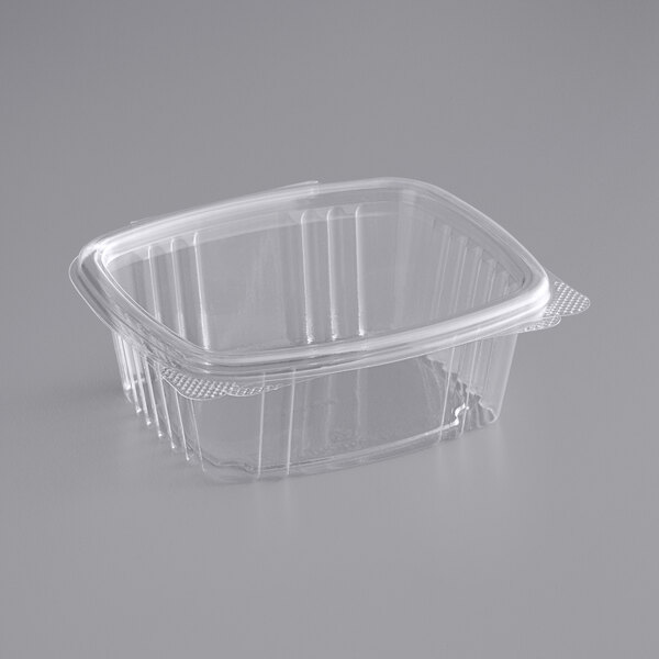 A Stalk Market clear rectangular deli container with a lid.