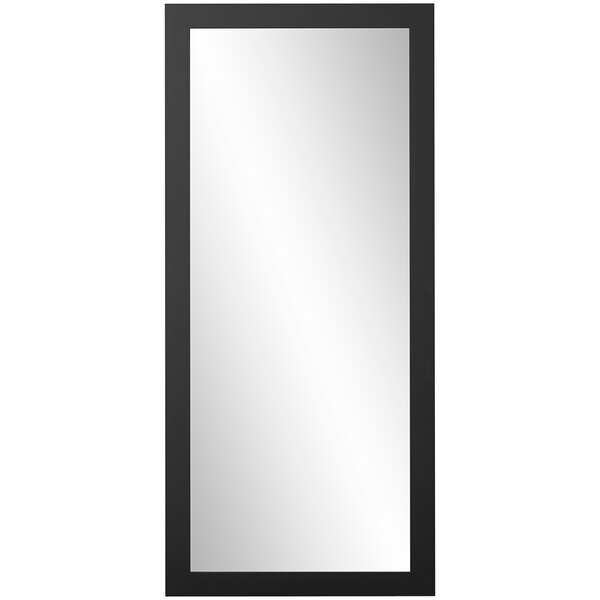 A rectangular mirror with a black frame.