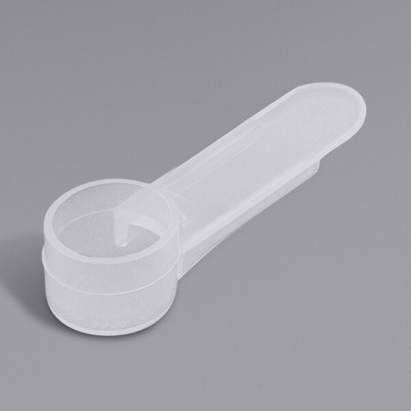 A 1.7 cc polypropylene measuring spoon with a short handle.