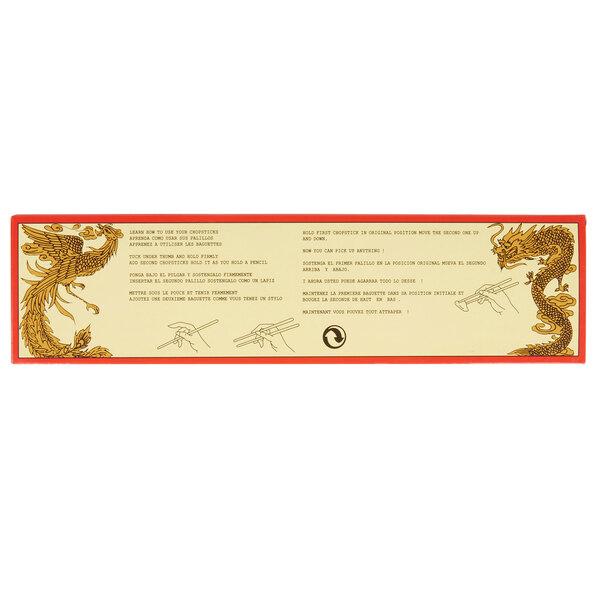 A rectangular red and gold certificate with a dragon on it.