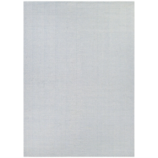 A light blue Couristan area rug with a white border.