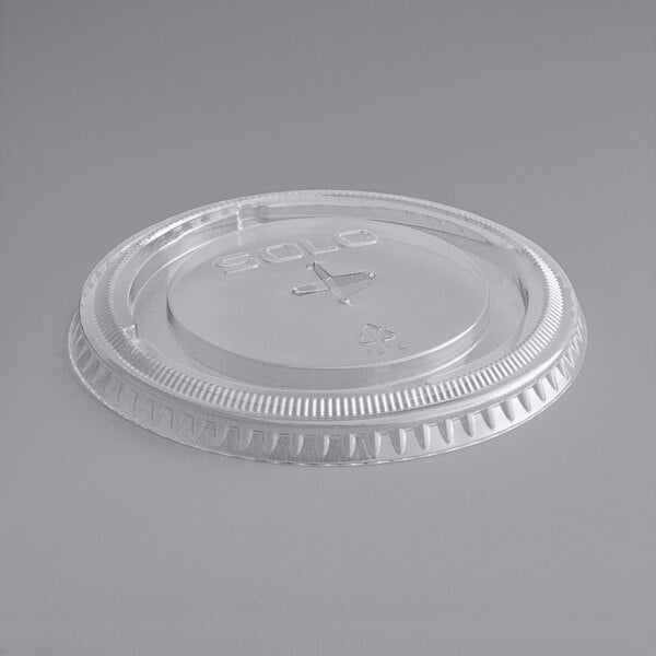 Solo 626TS Clear Flat Lid with Straw Slot - 100/Pack