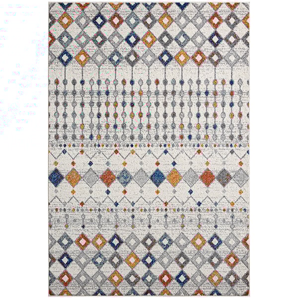 A 6' x 9' Abani Casa Collection Moroccan area rug with geometric patterns in different colors.