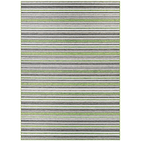 A Couristan Cape Brockton runner rug with green and brown stripes.