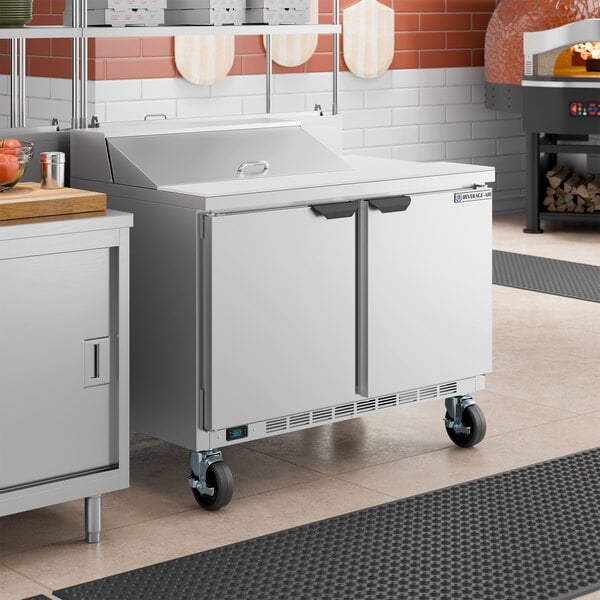 Beverage-Air SPE48HC-08 Elite Series 48" 2 Door Refrigerated Sandwich Prep Table