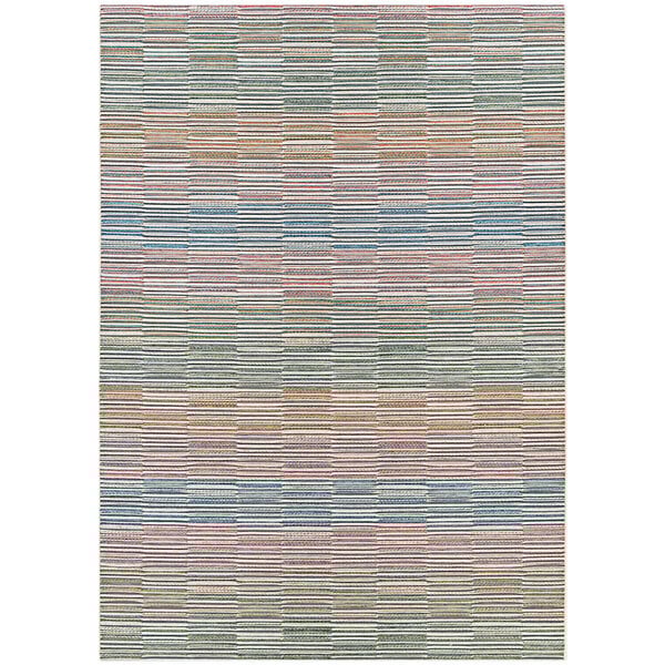 A close up of a multi colored Couristan Cape Fayston area rug with stripes.