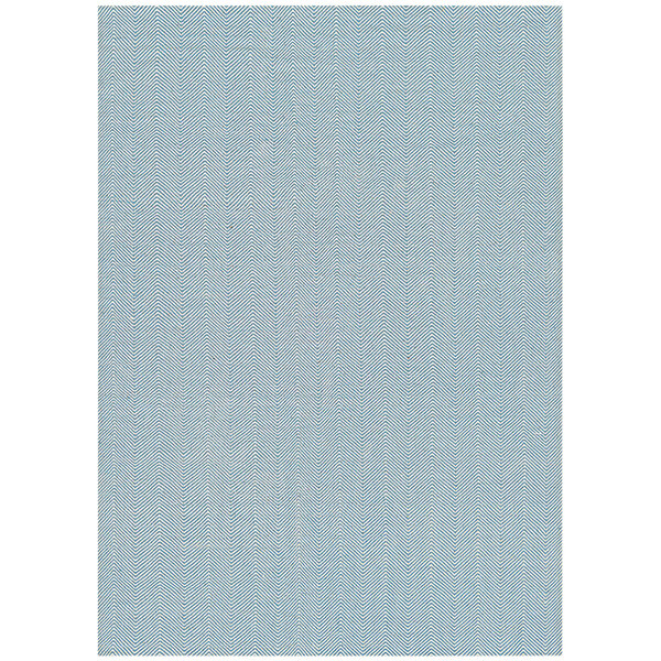 A light blue Couristan area rug with a white border.