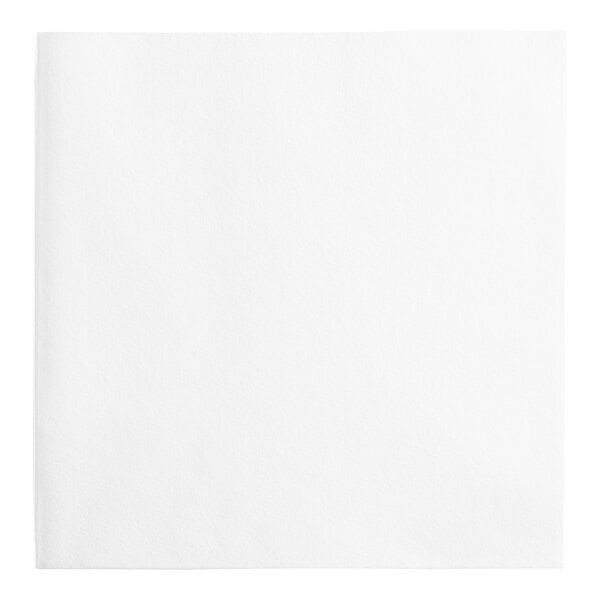 A white Touchstone by Choice paper napkin with a square pattern on a white background.