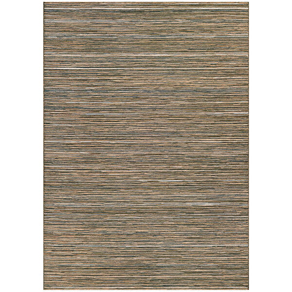 A Couristan Cape Hinsdale brown and ivory runner rug with a brown and gray pattern.