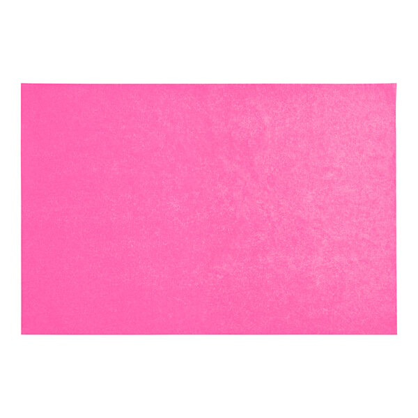 A rectangle of pink tissue paper with a white background.