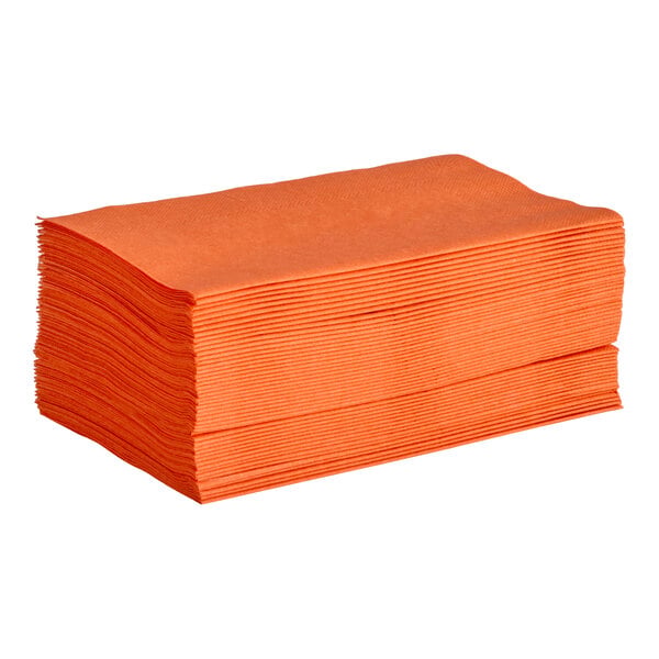 Choice 15" x 17" Orange 2-Ply Paper Dinner Napkin - 125/Pack