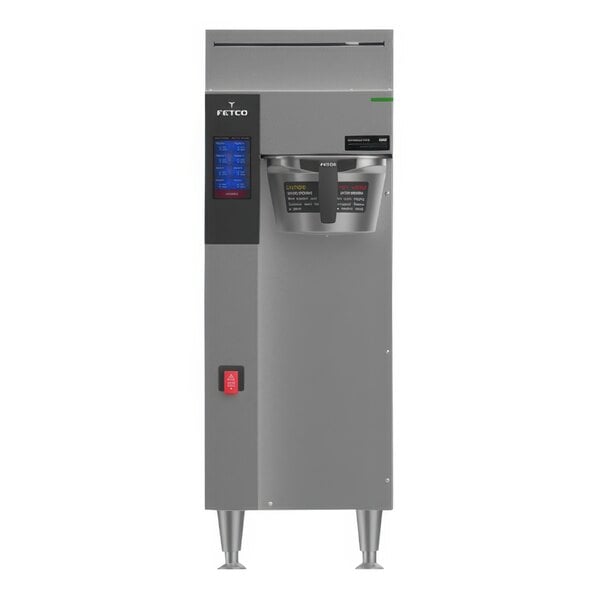 A white rectangular commercial coffee machine with a digital display and a black border.